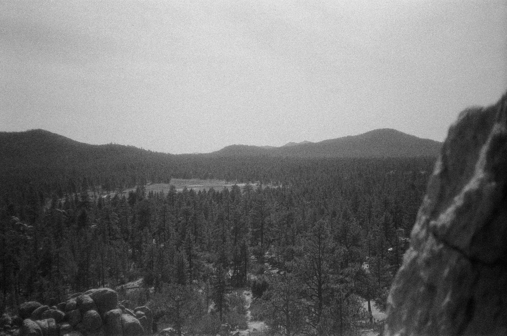 Big Bear Lake landscapes from the top of a route in Holcomb Valley